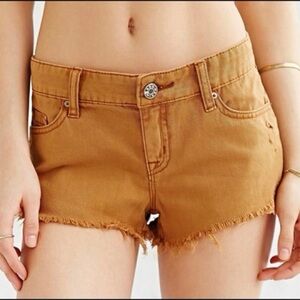 Aritzia Brown Distressed Jean Shorts